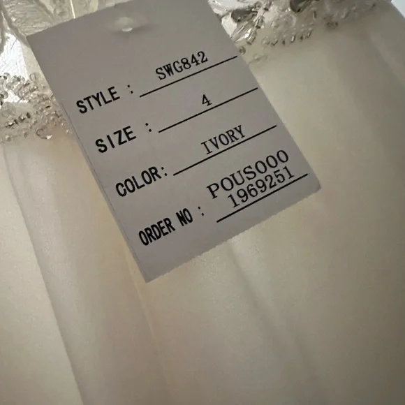 Elegant Cream Lace Wedding Dress - Picture 13 of 14